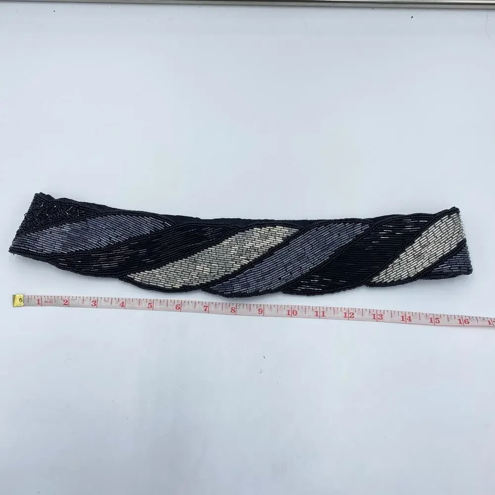 Vintage 1980's Rue De Calais Beaded Statement Belt